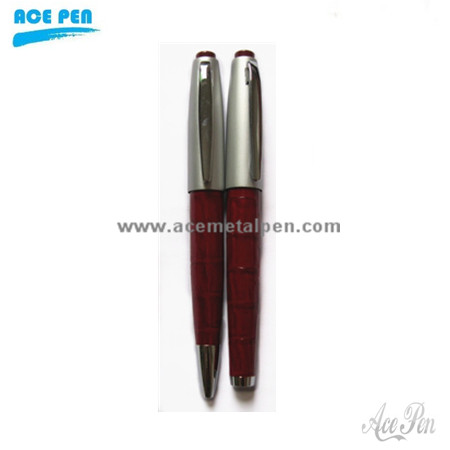 PU leather metal gift pen set
