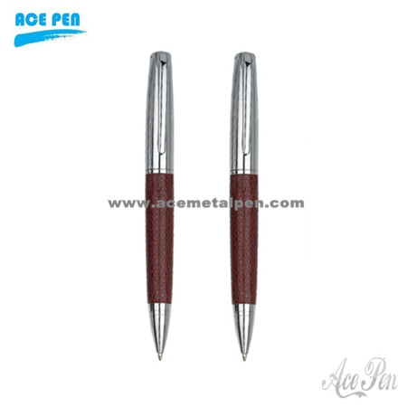 Brown Leather Ball Pen