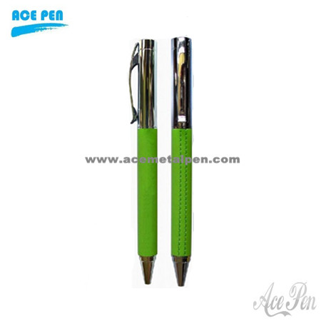 Elegant Leather Ball Pen and Roller Ball Pen Set