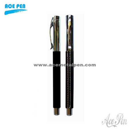 Elegant Leather Ball Pen and Roller Ball Pen Set