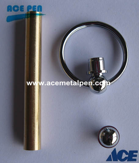 Keychain in Chrome/Gold 7mm tube size