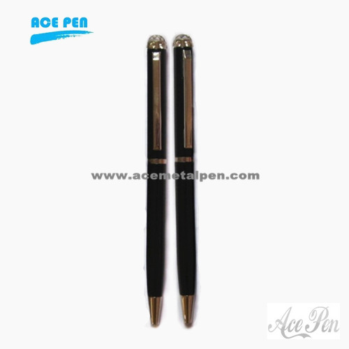 Slim Ball Pen with Crystal on the top